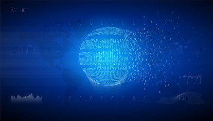 binary globe sphere connection information data vector image