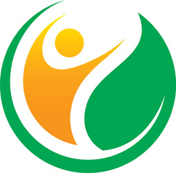 Abstract leaf people nature logo image Royalty Free Vector