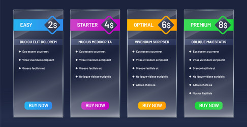 Subscription Plan Table Comparison Royalty Free Vector Image