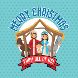 Nativity Scene - Holy Family Christmas Vector Image