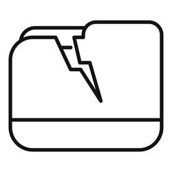open folder icon showing data loss or corruption vector image