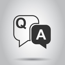 Question and answer icon in flat style discussion vector