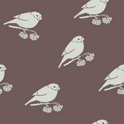 seamless pattern with a bullfinch vector