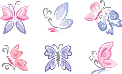 Pink floral design with butterflies Royalty Free Vector