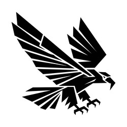 powerful eagle silhouette soaring through the sky Vector Image