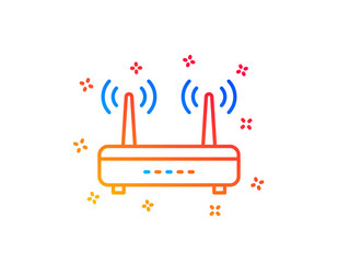 wifi router line icon computer component sign vector image