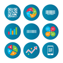 bar and qr code icons scan barcode symbol vector image