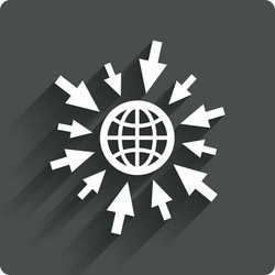 go to web icon globe with mouse cursors vector image