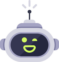 winking and smiling robot with a blinking antenna vector image