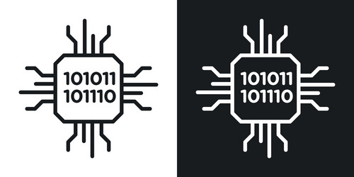 computation icon set cloud server processor vector image