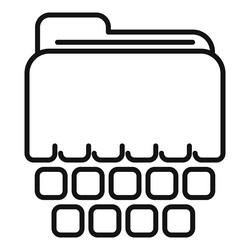 file folder connected to computer keyboard showing vector image