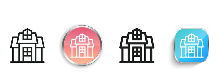 house icon thin linear regular and button style vector image