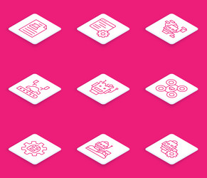 set line technical specification computer api vector image