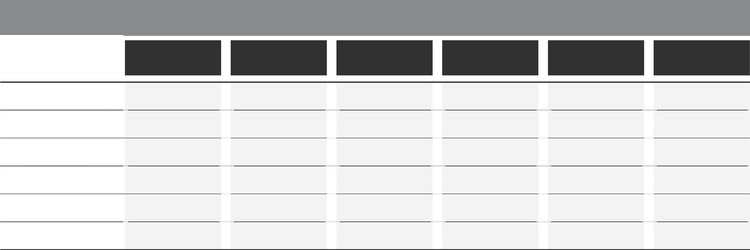 six step creative chart table process graph slide vector image