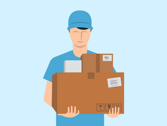 Courier delivery service mail parcels and boxes vector