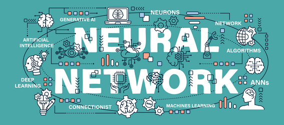 neural network technology and ai artificial vector image