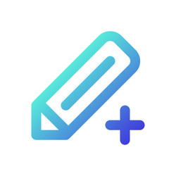 pencil and plus pixel perfect gradient linear ui vector image