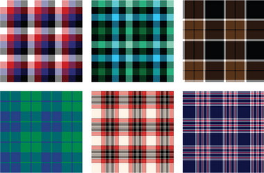 Seamless checkered plaid pattern bundle 5 vector