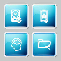 set line hard disk drive with clockwise flight vector image