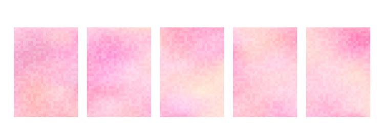 set of gradient background with pixel texture y2k vector image