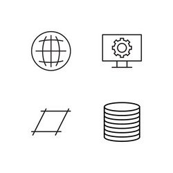 web simple outlined icons set vector image