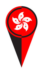 hong kong map pointer location flag vector