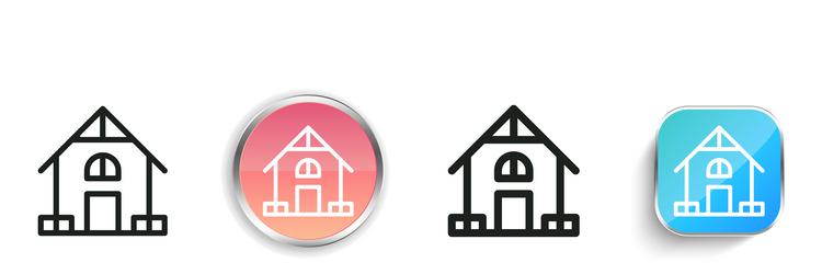 house icon thin linear regular and button style vector image