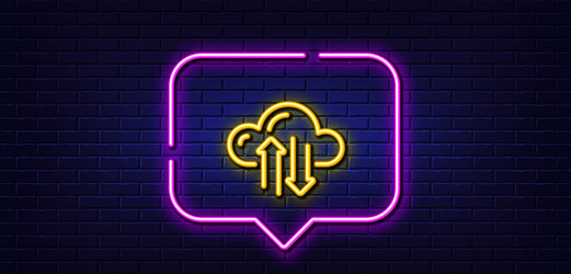 cloud computing sync line icon internet data vector image