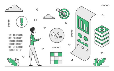 Data Processing & Analytics System vector image