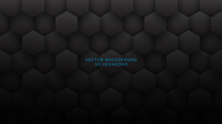 3d hexagons grid pattern technological dark gray vector image