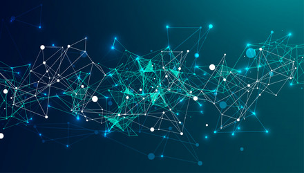 Abstract Glowing Particle Network vector image