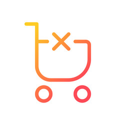 Clear shopping cart pixel perfect gradient linear vector