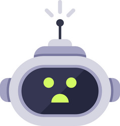 modern robot showing concern with flashing antenna vector image
