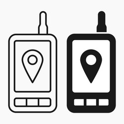 Portable gps navigation system line shape icon vector