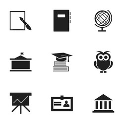 Set of 9 editable university icons includes vector