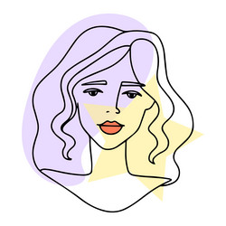 Beautiful portrait of a woman line drawing vector