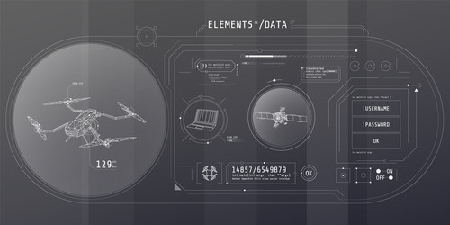 Drone Data Security Interface vector image