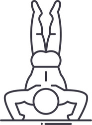 exercise man icon linear isolated vector image