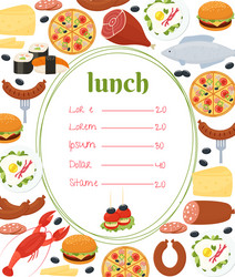 lunch menu template Vector Image