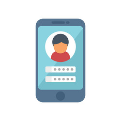 smartphone showing user profile with password vector image