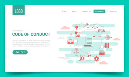 code conduct concept with circle icon vector