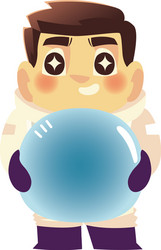 Cute astronaut with helmet and suit cartoon space vector