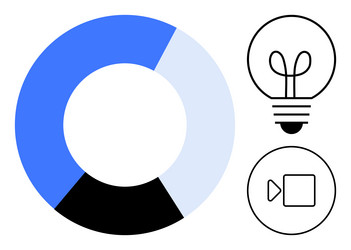 data-driven insights with pie chart light bulb vector image