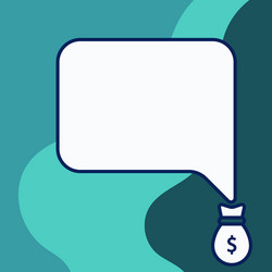 Isolated front view speech bubble pointing down vector