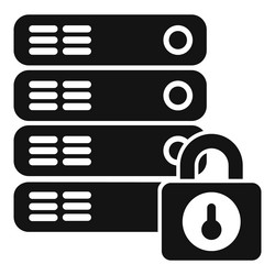 locked data server icon simple platform vector image