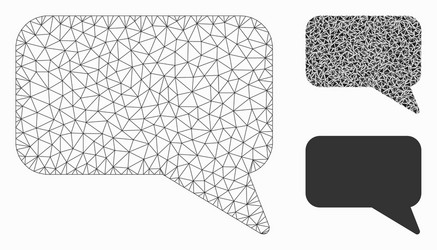 message cloud mesh wire frame model vector image