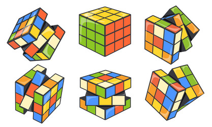Rubik's Cube Puzzle - Colorful Block vector image