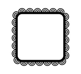 scalloped edge square frame simple rectangle vector image