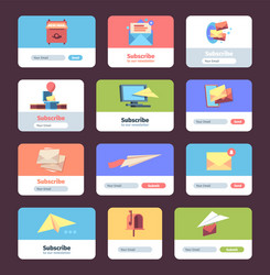 subscribe forms web box design template for user vector image