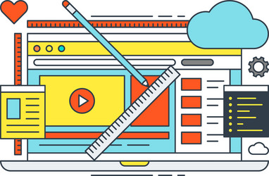 thin line flat design concept for web vector image